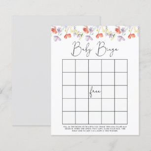 Jeu de bingo pour baby shower Fleurs sauvages