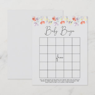Jeu de bingo pour baby shower Fleurs sauvages