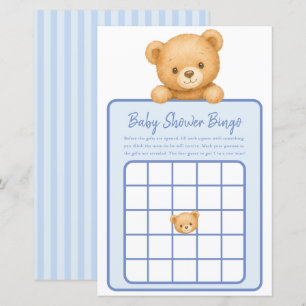 Jeu de Bingo pour Baby-Shower Garçon Ourson Bleu