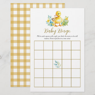 Jeu de bingo pour baby shower Little Duckling Duck