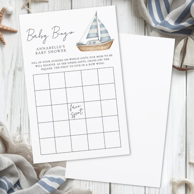 Jeu de Bingo pour Baby Shower Marin (Nautical Baby Shower Bingo Game)