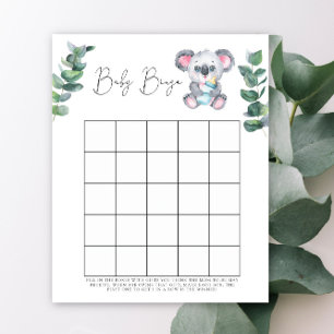 Jeu de bingo pour baby shower Ourson Koala