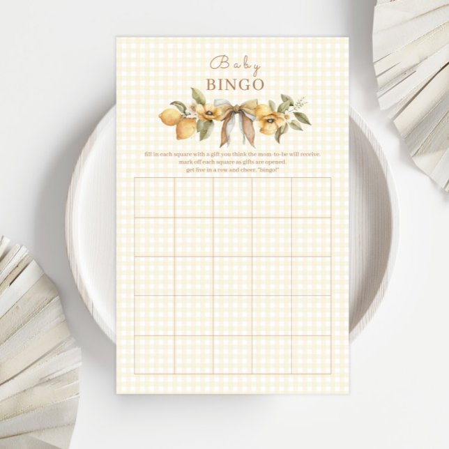 Jeu de bingo pour baby shower Silly Goose Lemon (Créateur téléchargé)