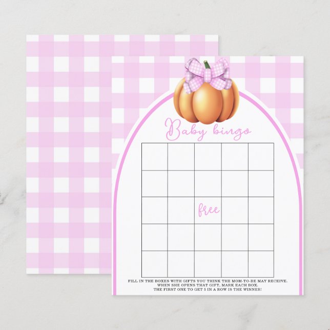Jeu de bingo pour baby shower sur le thème de la c (Devant / Derrière)