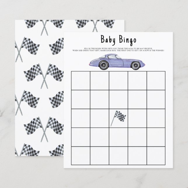 Jeu de bingo pour Baby shower sur le thème de la c (Devant / Derrière)