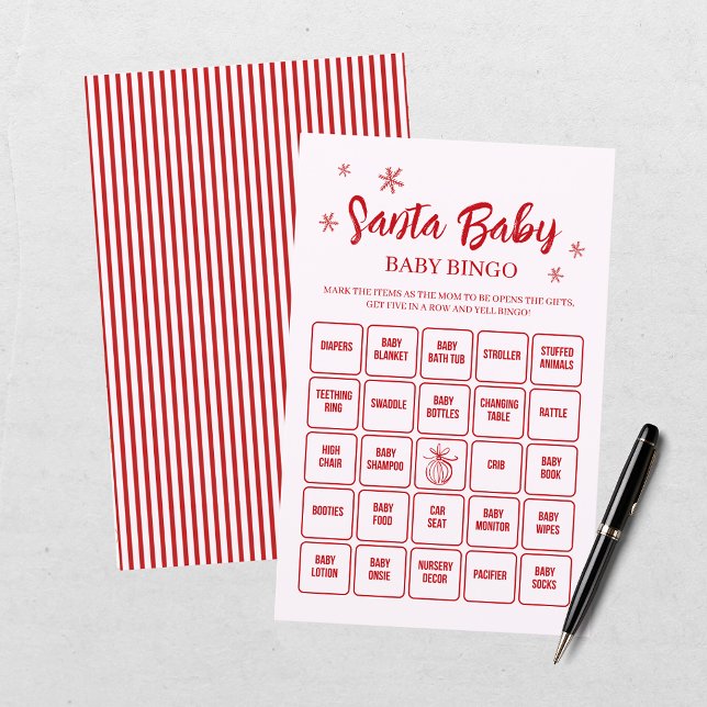 Jeu de bingo pour Baby Shower sur le thème de Sant (Créateur téléchargé)