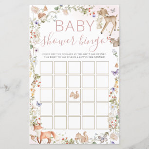 Jeu de bingo pour baby shower sur le thème des fle