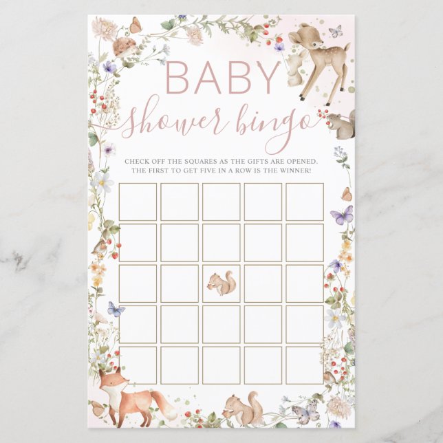 Jeu de bingo pour baby shower sur le thème des fle (Devant)