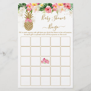 Jeu de Bingo pour Baby Shower sur le thème Fleurs 