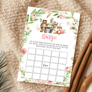 Jeu de bingo pour baby shower sur le thème floral