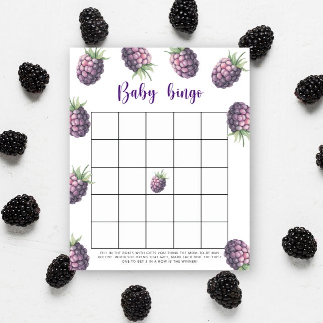 Jeu de bingo pour baby shower sur les mûres (Créateur téléchargé)