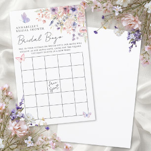 Jeu de Bingo pour Baby Shower Thème Papillon Fleur