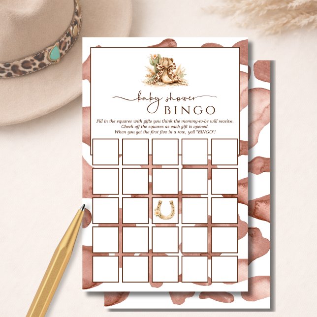 Jeu de Bingo pour Baby Shower Western Rustique (Créateur téléchargé)