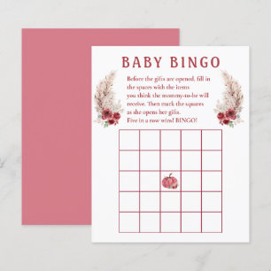 Jeu de bingo pour bébé Boho Pumpkin Baby Shower d'