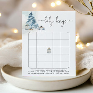 Jeu de bingo pour bébé des pins bleus d'hiver