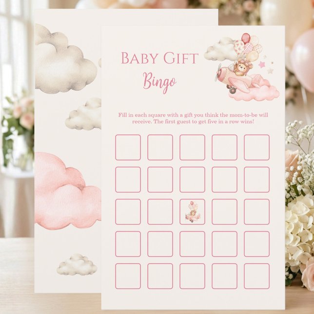 Jeu de bingo pour cadeaux de bébé Bearly Baby Show (We Can Bealy Wait Tedd Bear Gift Bingo Game | Girl Baby Shower)