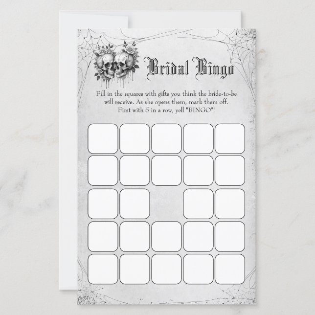 Jeu de bingo pour enterrement de vie de jeune fill (Devant)