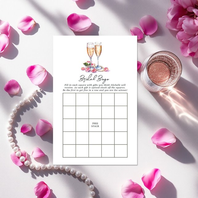 Jeu de bingo pour enterrement de vie de jeune fill (Pearls and Prosecco Bridal Shower Bingo Game)