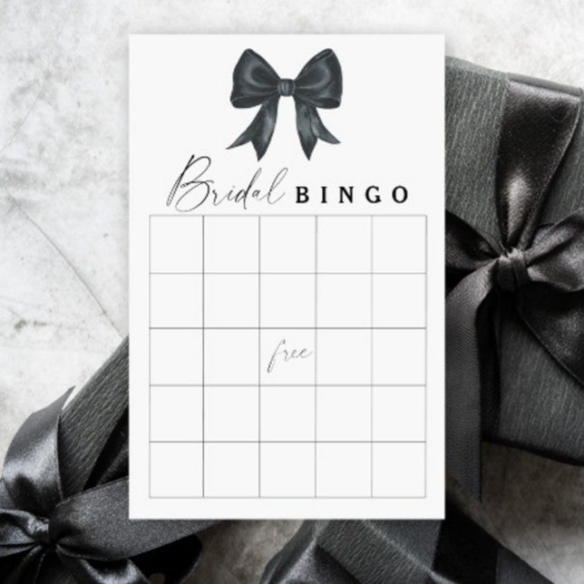 Jeu de bingo pour la douche de mariée à ruban noir (Créateur téléchargé)
