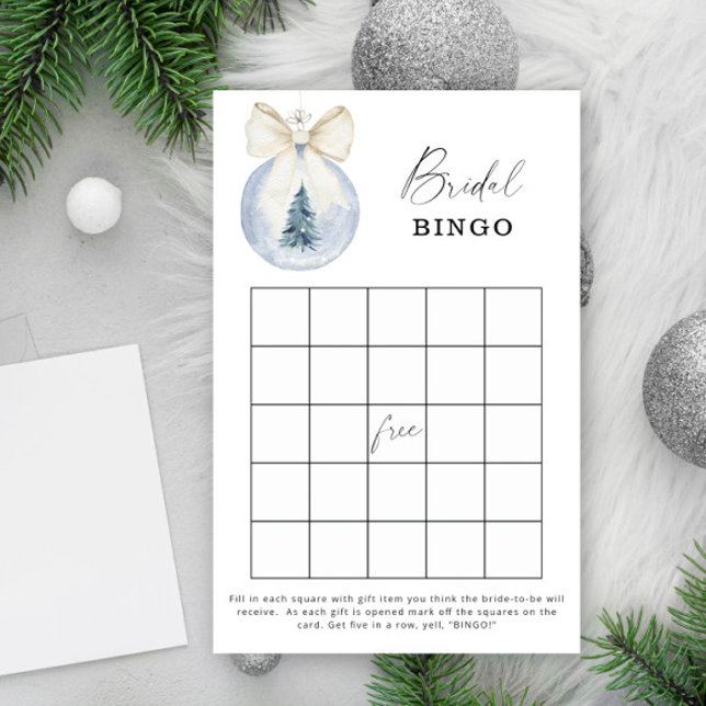 Jeu de bingo pour la douche de mariée d'hiver bleu (Créateur téléchargé)