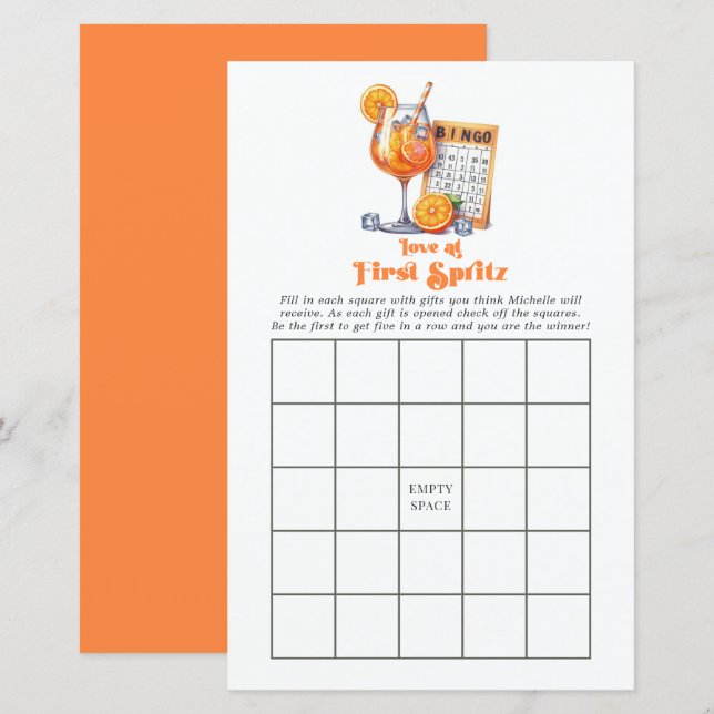 Jeu de Bingo pour la Fête de Fiançailles "Coup de  (Devant / Derrière)