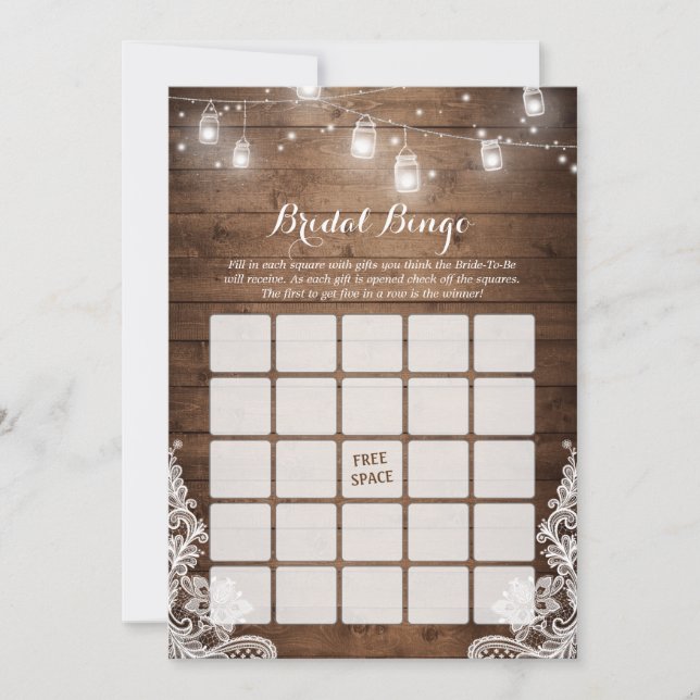 Jeu de Bingo pour Lancement de Mariée Éclairages R (Devant)