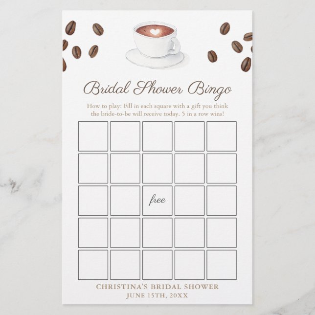Jeu de Bingo pour une Baby Shower sur le thème du  (Devant)