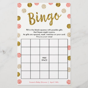 Jeu de Bingo-Purse, 2 faces Gold & Pink Card