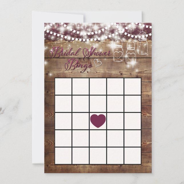 Jeu de Bingo Rustique pour Enterrement de Vie de J (Devant)