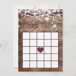 Jeu de Bingo Rustique pour Enterrement de Vie de J