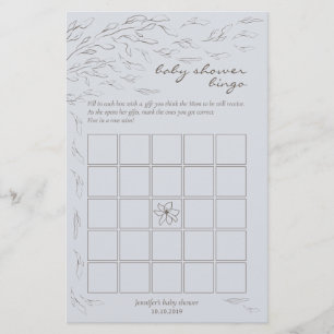 Jeu de bingo simple pour baby shower bleu