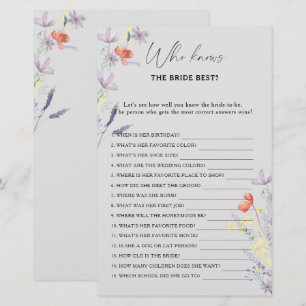 Jeu de boho floral qui connaît le mieux la mariée