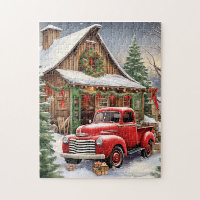 Jeu de Camion Rouge de vacances Puzzle (Vertical)