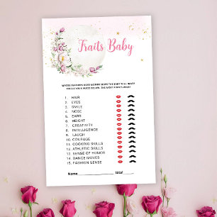 Jeu de caractéristiques de bébé à la lune florale