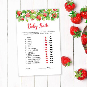 Jeu de caractéristiques de bébé fraise