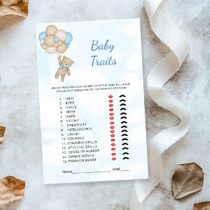 Jeu de caractéristiques de bébé ours en peluche