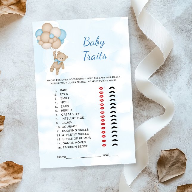 Jeu de caractéristiques de bébé ours en peluche (Créateur téléchargé)