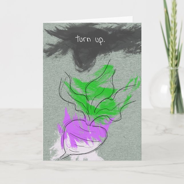 Jeu de carte d'anniversaire végétarien blague végé (Devant)