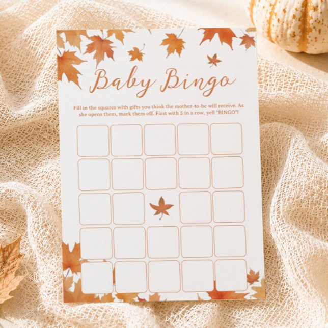 Jeu de carte de bingo pour Baby Shower automne (Créateur téléchargé)