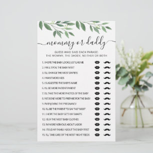 Jeu de carte pour Baby Shower « Maman ou Papa »