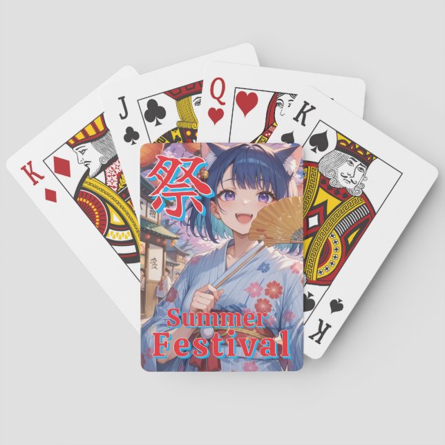 JEU DE CARTES お祭りに来た猫耳の少女 (dos)