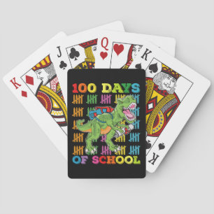 Jeu De Cartes 100 Jours D'École T Rex Dinosaur Enseignant Étudia
