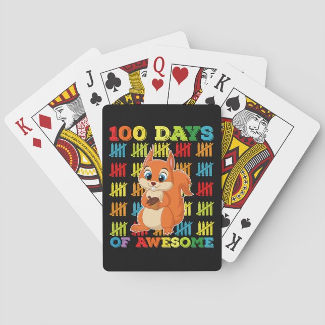 Jeu De Cartes 100 Jours D'Écureuil Étonnant 100E Jour De L'École (dos)