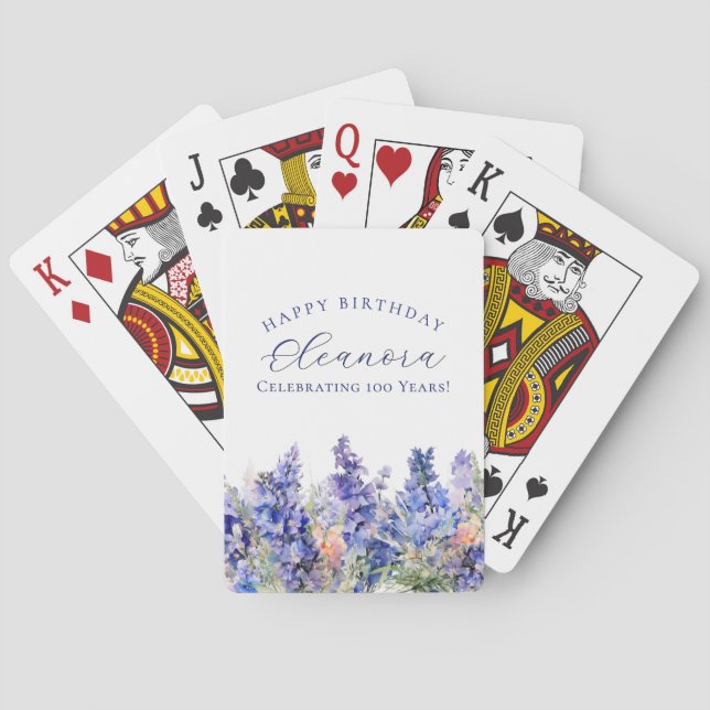 Jeu De Cartes 100e anniversaire Juillet Cadeau Fleur de naissanc (dos)