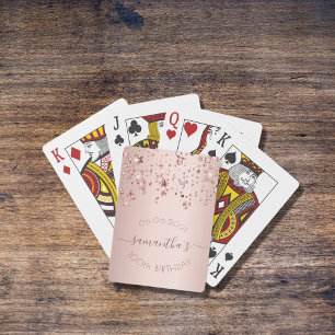 Jeu De Cartes 100e anniversaire rose or glittery étoiles glamour