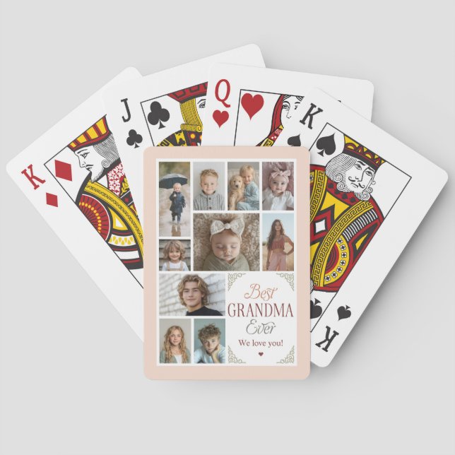 Jeu De Cartes 10 Photo Collage Meilleure grand-mère jamais (dos)