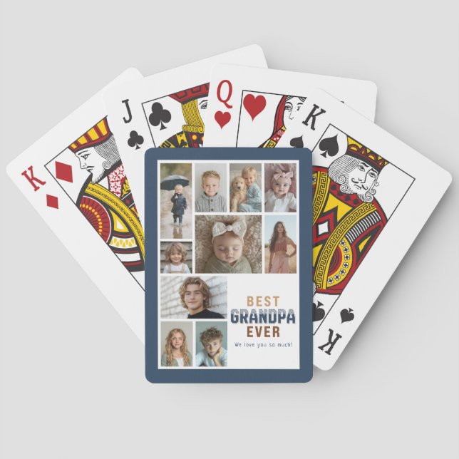Jeu De Cartes 10 photos en collage Meilleur Grand-Père Ever (dos)