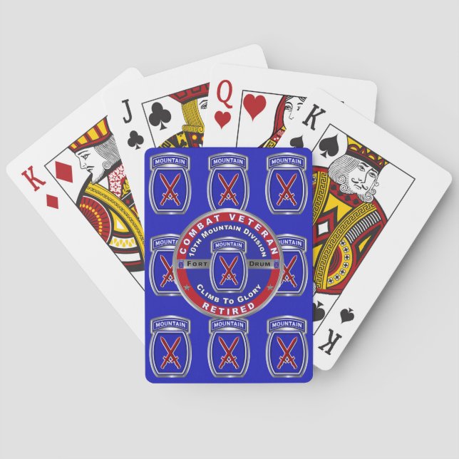 Jeu De Cartes 10e Division des montagnes Vétéran retraité (dos)