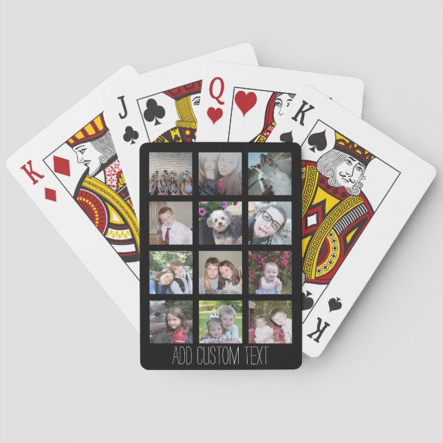 Jeu De Cartes 12 Collage de photos - Fond noir minimal moderne (dos)