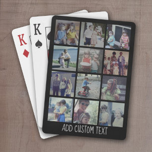 Jeu De Cartes 12 Collage de photos - grille avec zone de texte -